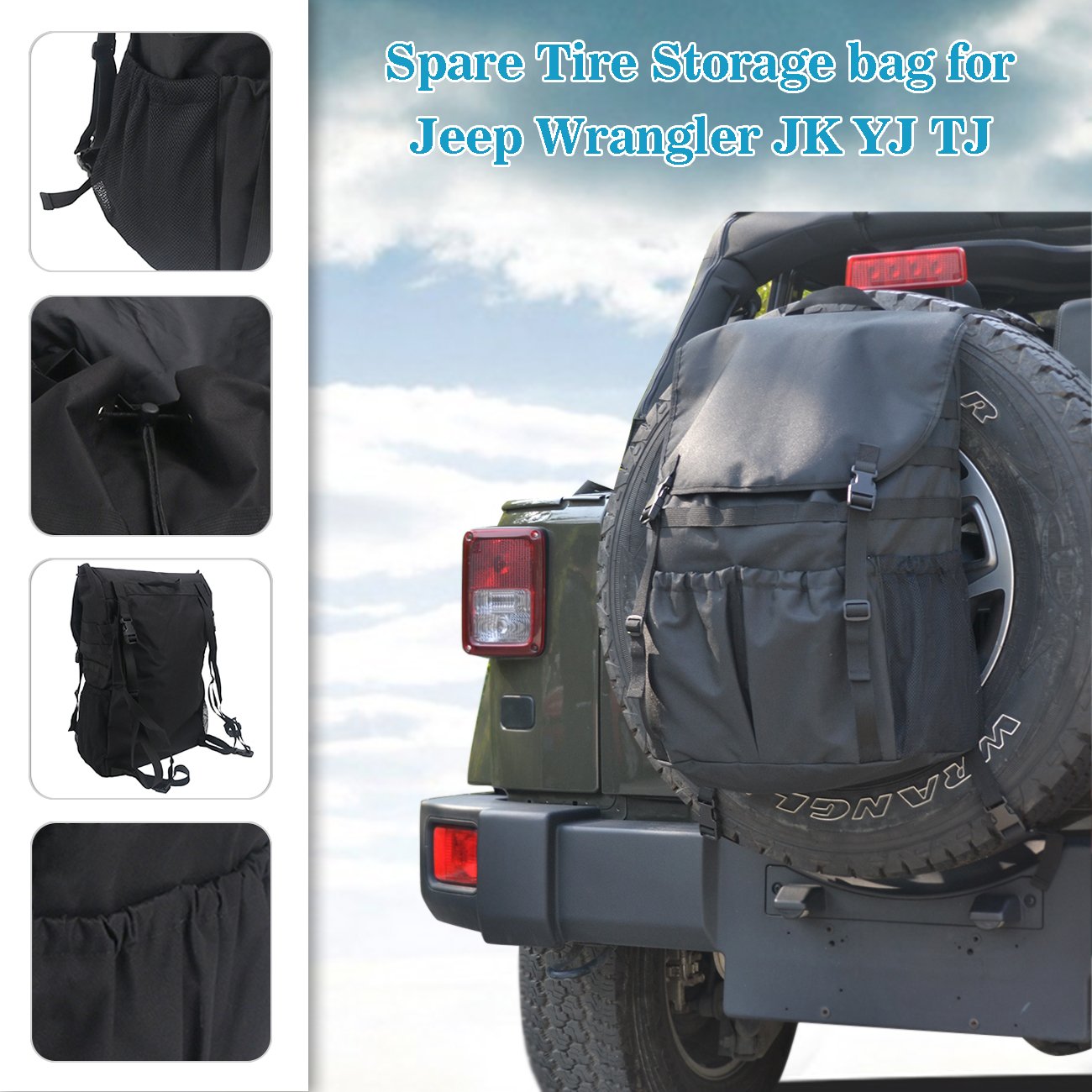 JKB  Spare Tire-Mounted Waterproof Fabric Storage Bag