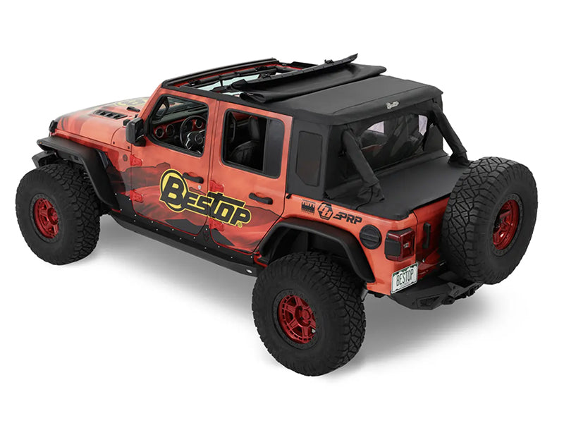 Bestop JL-4DR Bestop Trektop Halftop; Black Diamond for Jeep Wrangler